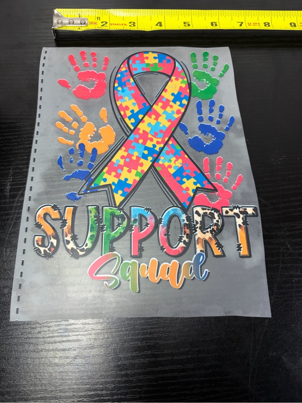 AUTISM Support Squad DTF TRANSFER SHEET (HOT PEEL)